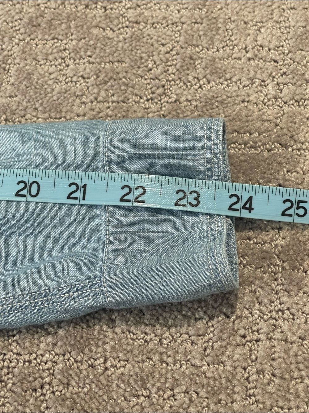 J. Crew Light Blue Chambray Popover Shirt, V-Neck, Collared, Long Sleeve, Size S - Picture 11 of 14